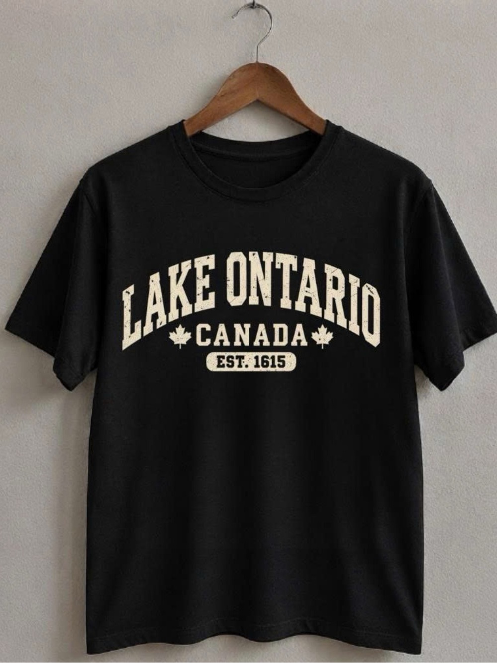 Lake Ontario Canada Graphic Tee - Black